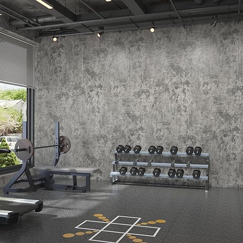 Miniatura 4 de Papel tapiz de hormigón extra ancho de 30.3 x 197 pulgadas, película autoadhesiva decorativa gris para superficies, fácil de limpiar, estilo