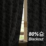 NICETOWN Floral Curtains 84 Inch Long 2 Panels Boho French Romantic Botanical Printed White Curtains,70%-80% Blackout,Thermal Insulated,Noise Reducing Window Treatment for Farmhouse,52 Inch Wide