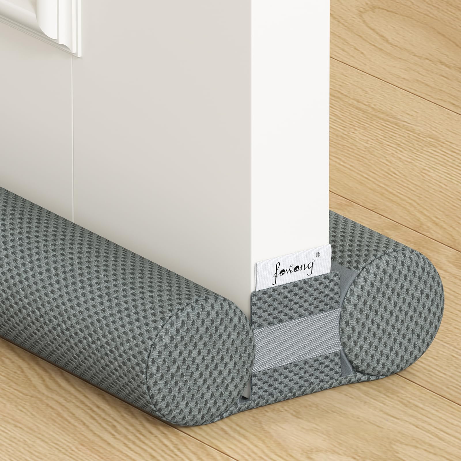 fowong Door Draft Stopper, 36" Adjustable Under Door Noise Stopper, Grey