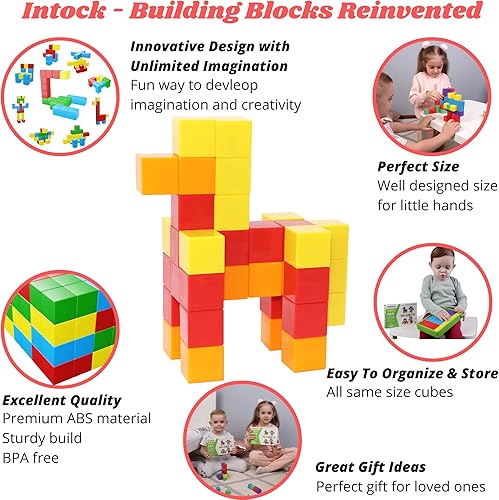 Miniatura 2 de Bloques magnéticos, cubos magnéticos, juguetes educativos mejorados, bloques de construcción magnéticos galardonados para niños, 40 piezas de