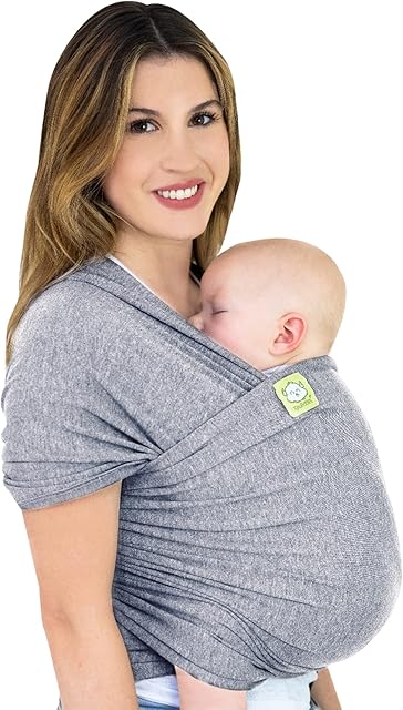 KeaBabies Baby Wrap Carrier - All in 1 Original Breathable Baby Sling, Lightweight,Hands Free Baby Carrier Sling, Baby Carrier Wrap, Baby Carriers for Newborn,Infant, Baby Wraps Carrier (Classic Gray)