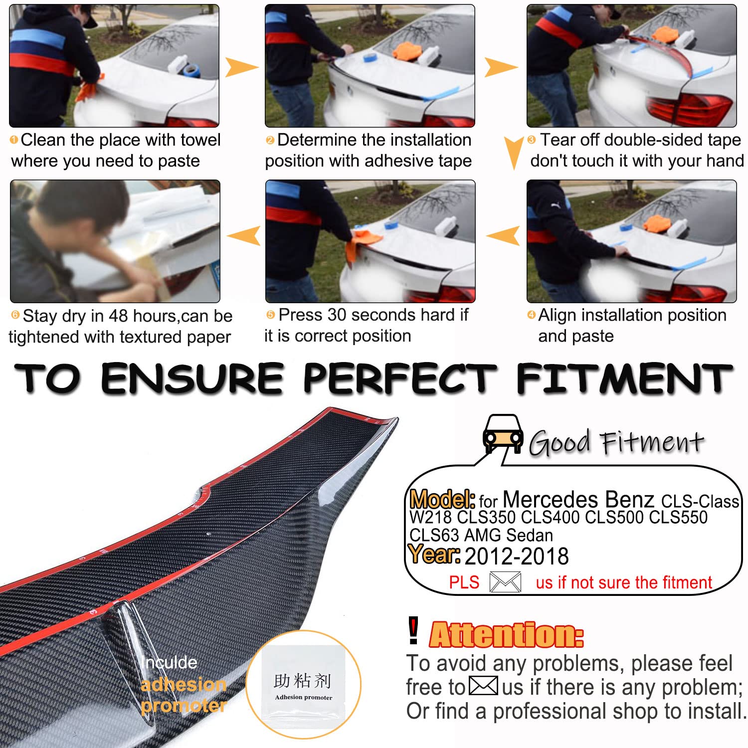 MCARCAR Carbon Fiber Rear Diffuser For Mercedes CLS W218 2011-2014 - CLS300/350/63 AMG Lower Lip Spoiler - View #3