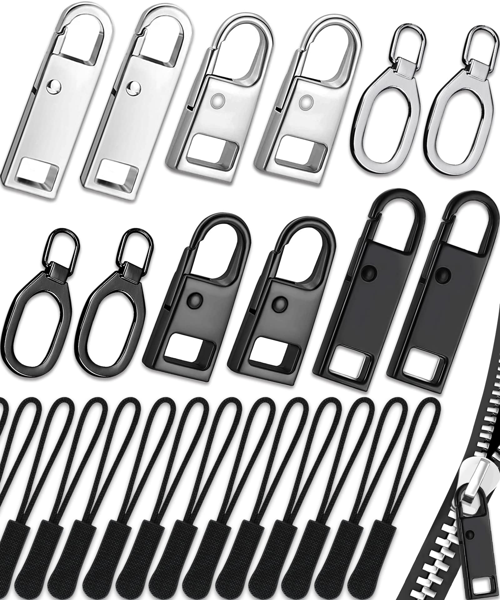 Sponsored Ad – SYOSI Zipper Pull, 32 Pack Zipper Pull Replacement, Universal Replacement Zipper Pull Kit, Zipper Tab Replacement Pull, Zipper Pulls for Backpacks, Purses, Jackets, Luggage, Boots (4 Styles 4 Sizes)