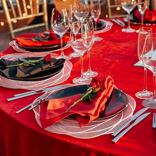 Miniatura 6 de GeeRic Juego de 6 manteles individuales con diseño de rosa de PVC, lavables, resistentes al calor, para decoración de mesa de cocina, fiestas, 15