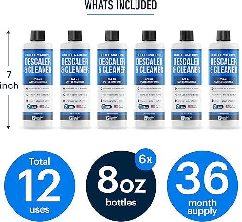 Miniatura 4 de Solución de descalcificación (12 usos) Limpiador descalcificador para máquina de café  Compatible con Breville Keurig Nespresso Delonghi y más