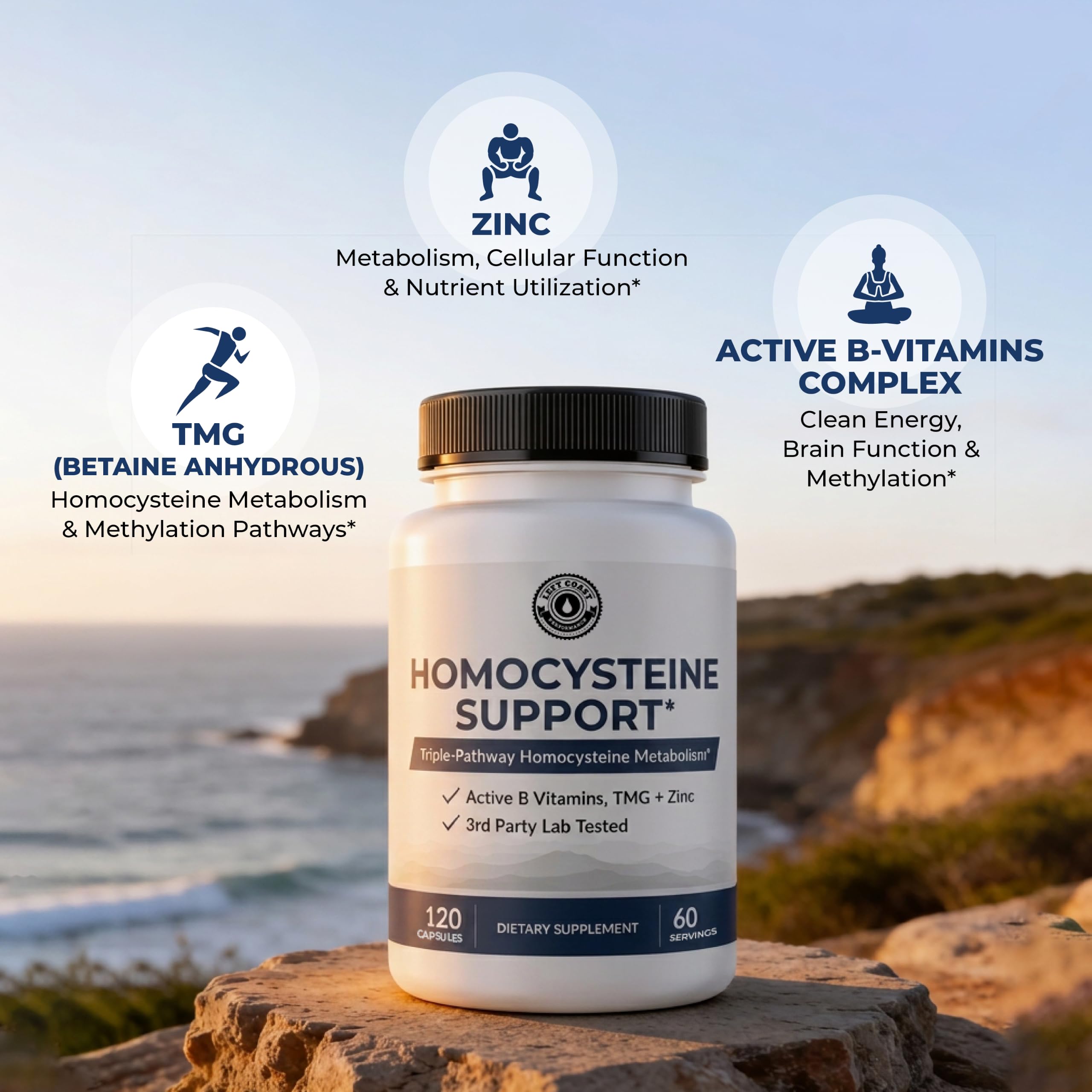 Homocysteine Support with Methylfolate, Methyl B12 & TMG, 120ct — Amazon image 6