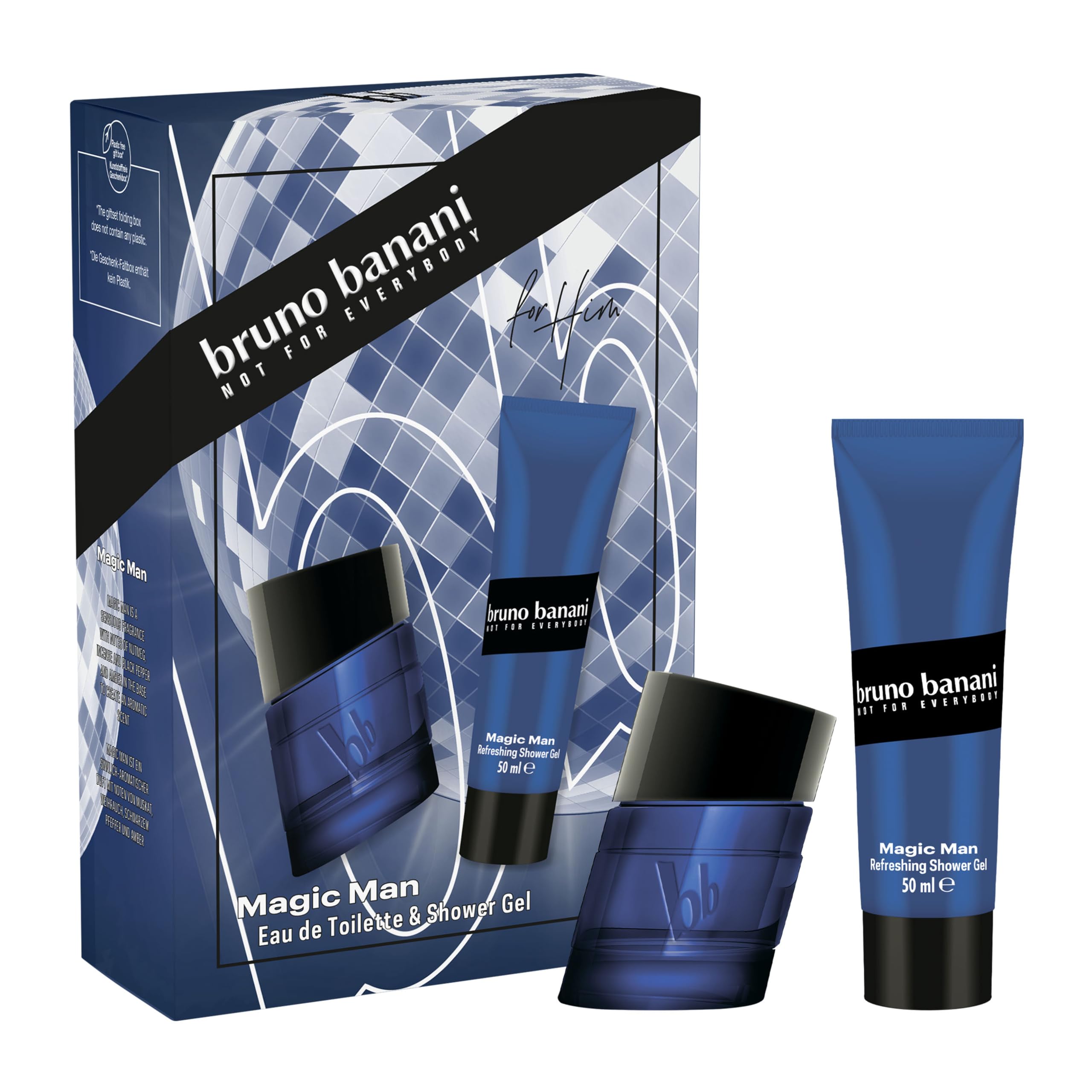 Bruno Banani Magic Man Eau de Toilette und Duschgel – Energetischer, holziger Duft