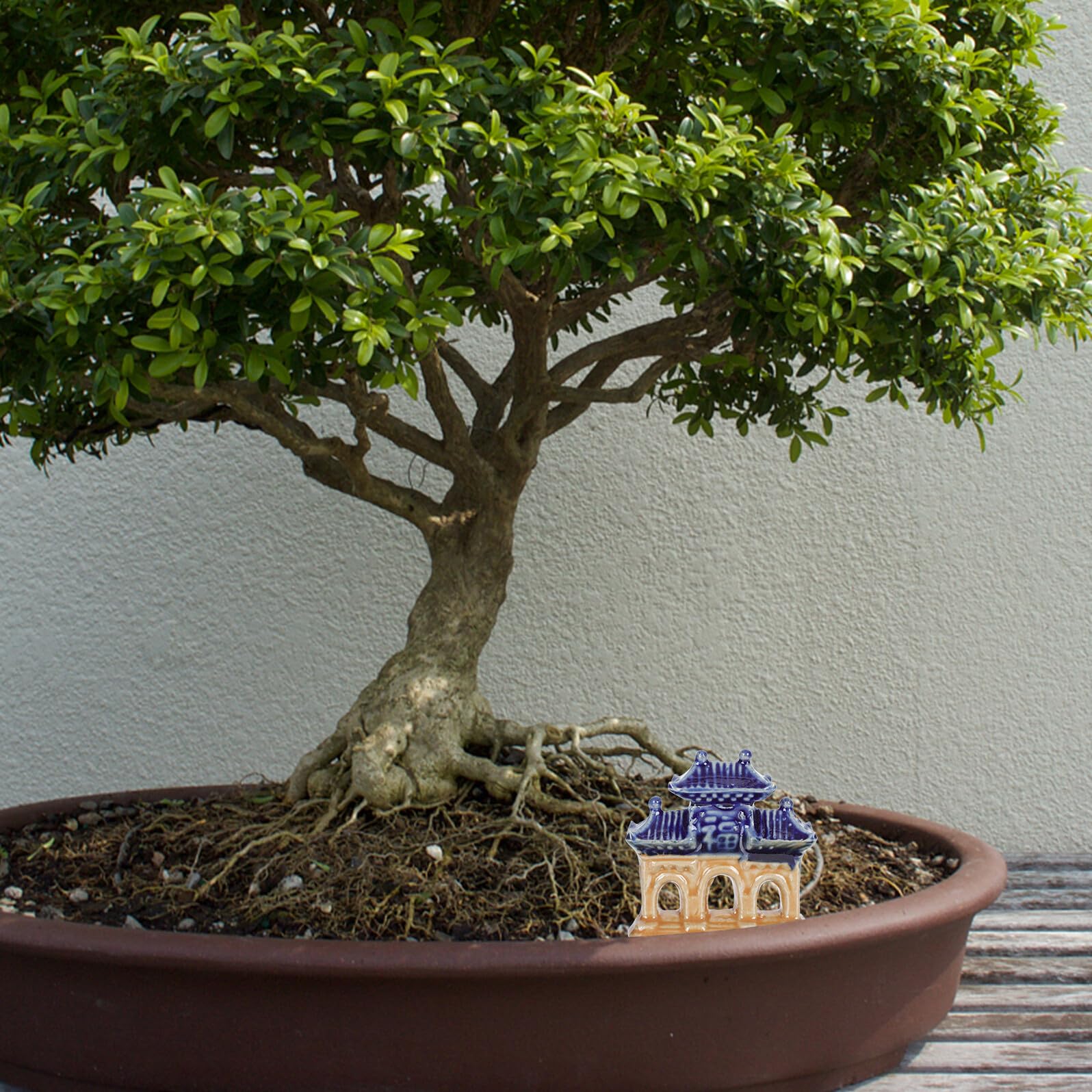 Artibetter Ornamenti per Giardino Resistente allo Sbiadimento in Ceramica Set 5 Pezzi a Forma di Padiglione Finitura Fine Decorazione per Esterno per Layout del Giardino