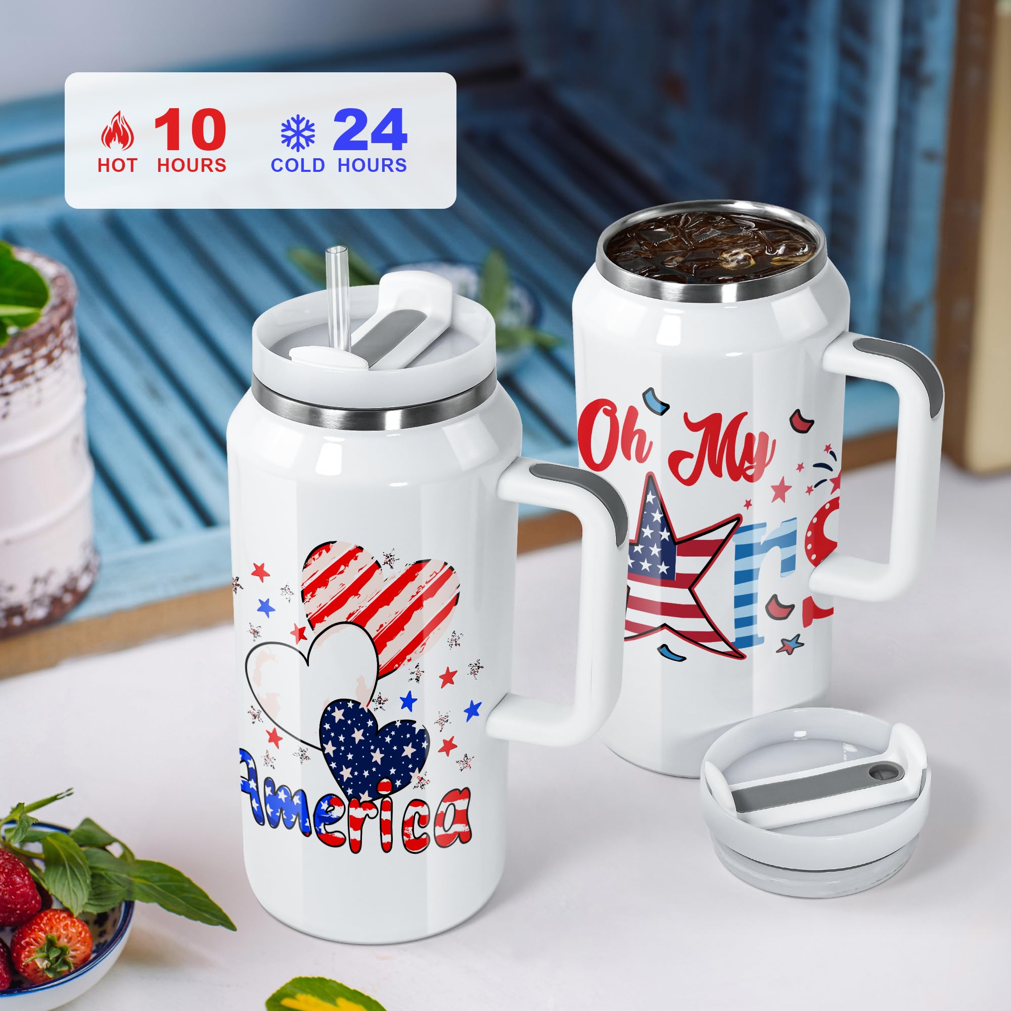 Amazon.com: AGH 60 oz Sublimation Tumbler with Handle and Straw 2 Pack  Reusable Insulated Travel Mugs,Stainless Steel Vacuum Insulated Mug,Keeps  Ice Cold for 24 Hours,Dishwasher Safe : Arts, Crafts & Sewing