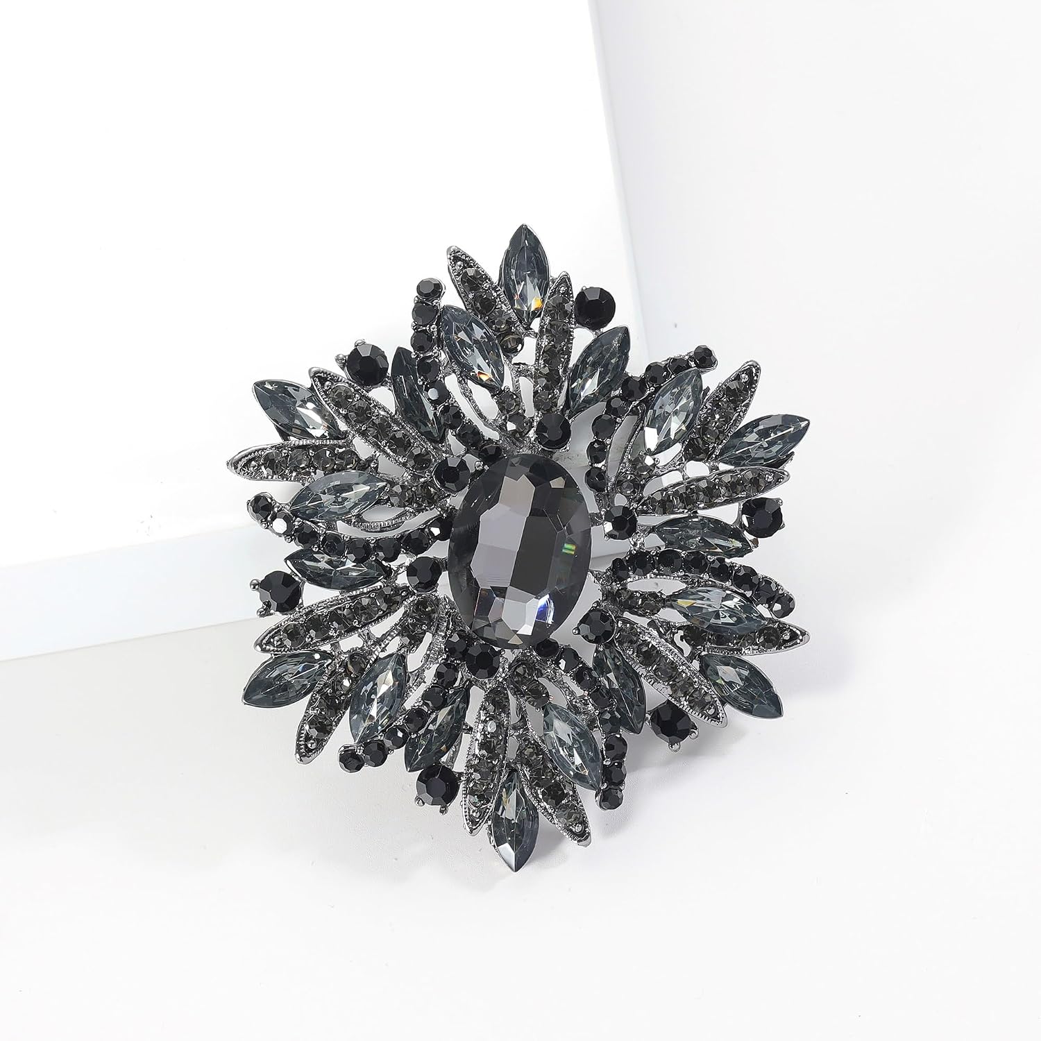 YOQUCOL Sunflower Shape Crystal Big Large Heavy Brooch Pin Rhinestone Scarf Decoration Corsage Cloth Pin for Women Girls