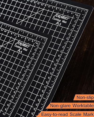 Miniatura 4 de Tapete de corte semitransparente de 18 x 12 pulgadas, tapete de costura de corte giratorio Idemeet para manualidades, protector de mesa de hoja de 5