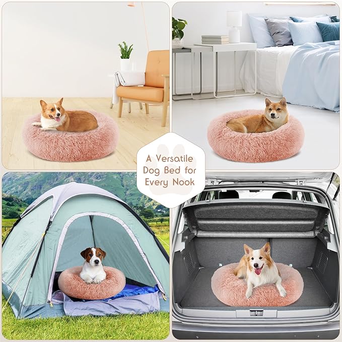 Cama Redonda para Perro Mediana Lavable Antiansiedad miniatura 6