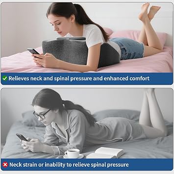 Wedge Pillow for Bed Adult, Ergonomic Reading Pillow with Adjustable Headrest, Memory Foam Back Support Pillows for Sitting Up in Bed, Sleeping, Reading, Leg Elevation, Back Pain Relief