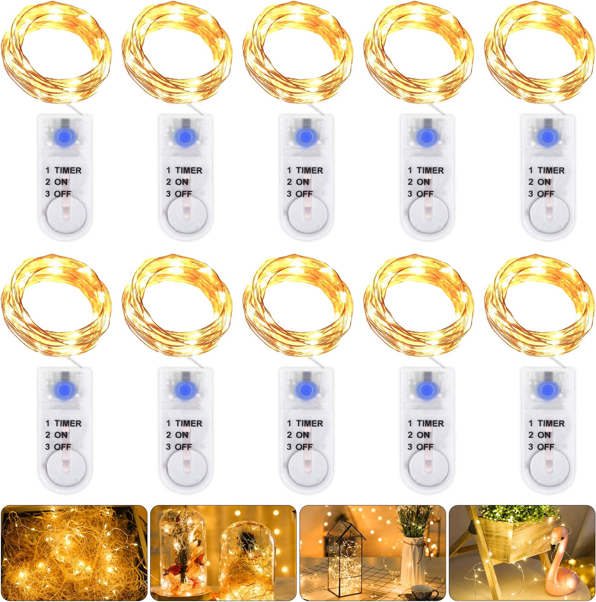 Led Lichterkette Mit Batterie Und Timer Für Außen Lichterkette mit Batterie und Timer, 10 Stück 2M 20LED