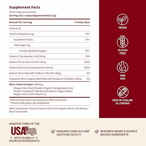 Vista 16 de Snap Supplements Polvo orgánico de óxido nítrico de raíz de remolacha, apoya la energía y la circulación saludable, 8.8 onzas
