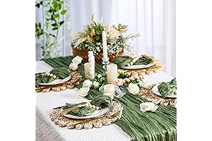 Mixweer Set of 10 Rustic 2 Table Runner and Napkin Sets for Wedding Decoration