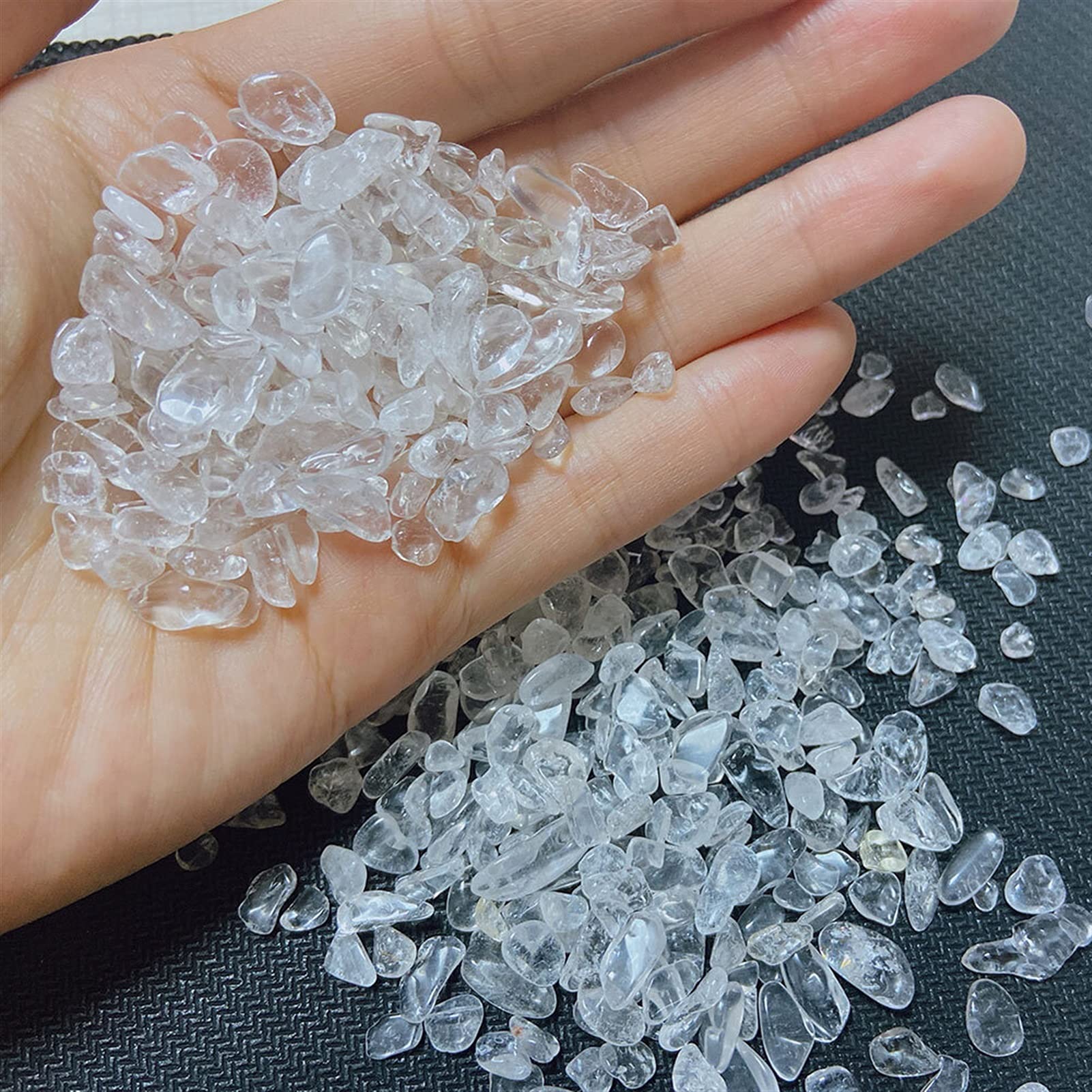 Amazon.co.jp: 100 グラムの天然水晶砂利透明石エネルギー石家の植木鉢 