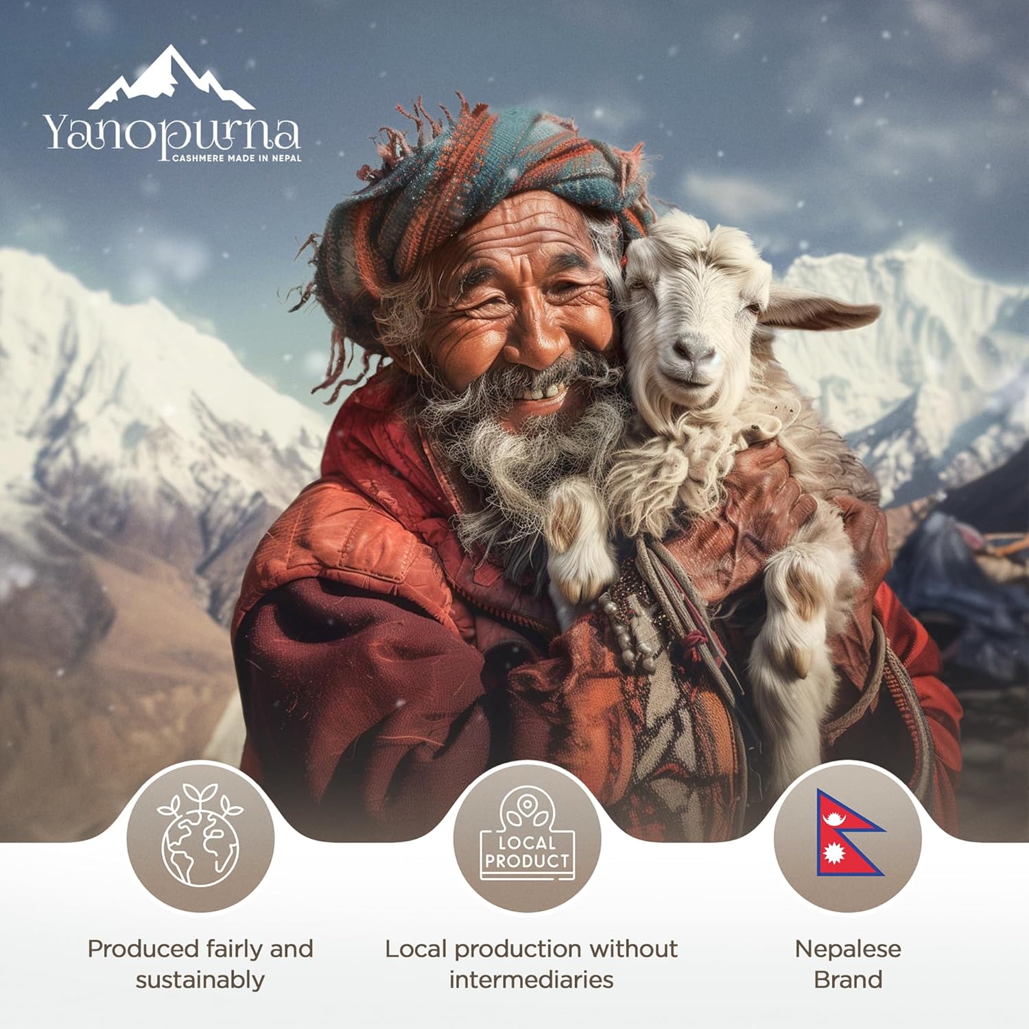 Cashmere Blanket – Hand Woven 100% Pure Wool Throw Blanket, 135 x 270 cm – Fine Herringbone Pattern Cozy, and Soft Blanket for Bed, Sofa, or Couch - Made in Nepal