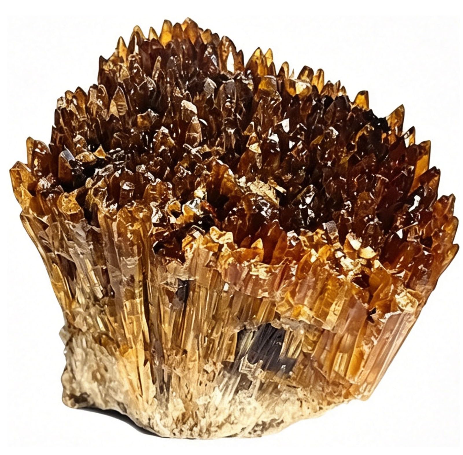 Raw Amber Calcite Cluster, Irregular Geode Gemstone Mineral Specimen