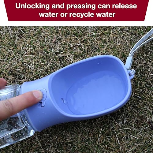 Miniatura 6 de Botella de agua para perros con soporte para contenedor de alimentos, cuenco de viaje para cachorros, dispensador de agua portátil para mascotas,