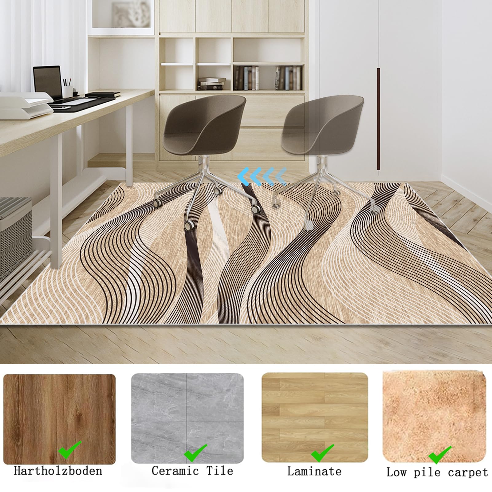 Alfombrilla para Silla para Suelos Duros, Alfombra for Silla de Escritorio, Alfombra Silla Ruedas Gaming Oficina, Alfombrilla para Silla de Gaming, Alfombrilla para Silla de Oficina 120 x 140 cm