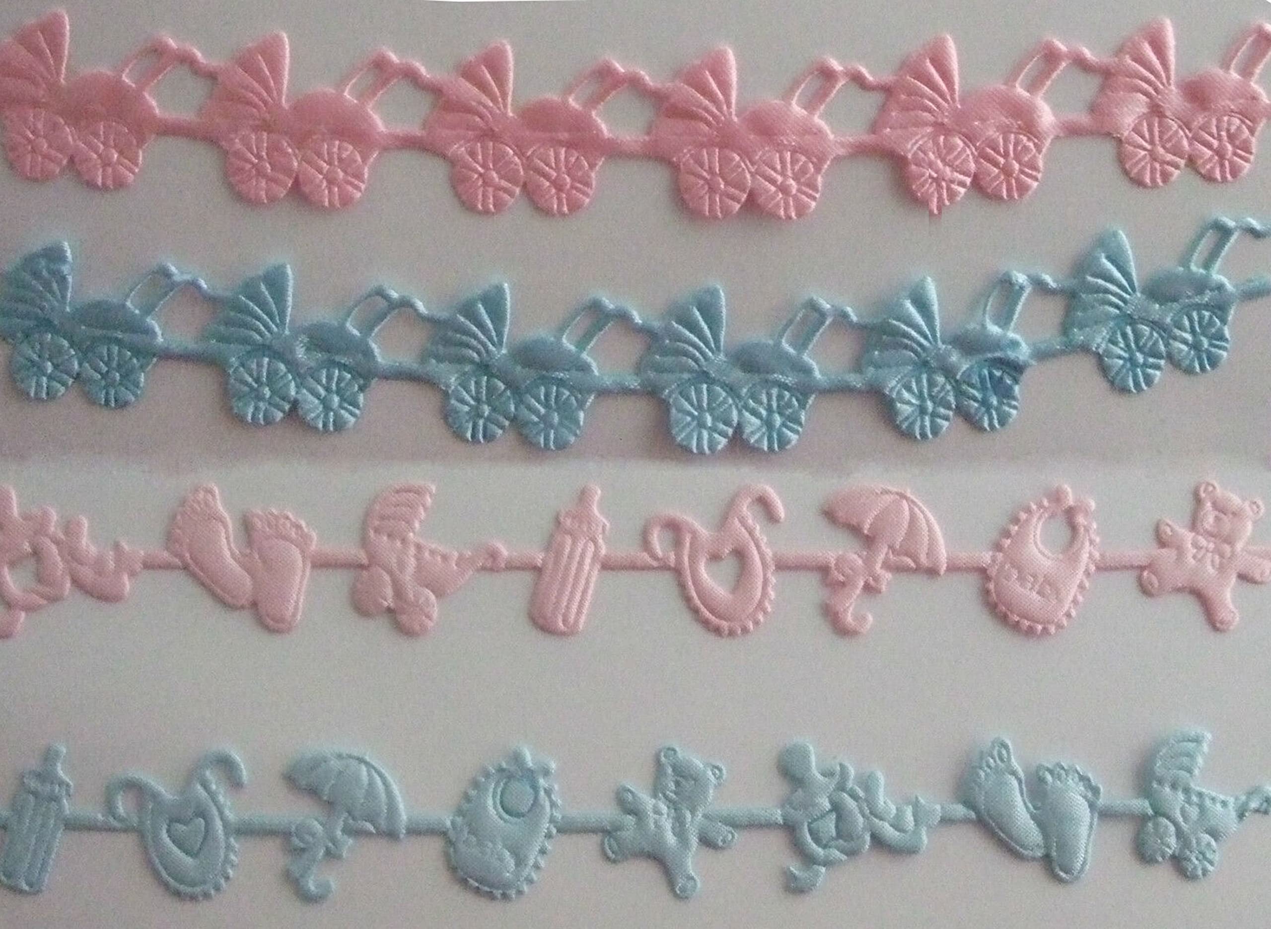 Vsorce4u 2 x 28pcs Pink & Blue Baby Embellishments for Crafting, Card Making, Scrapbooking and Art & Craft