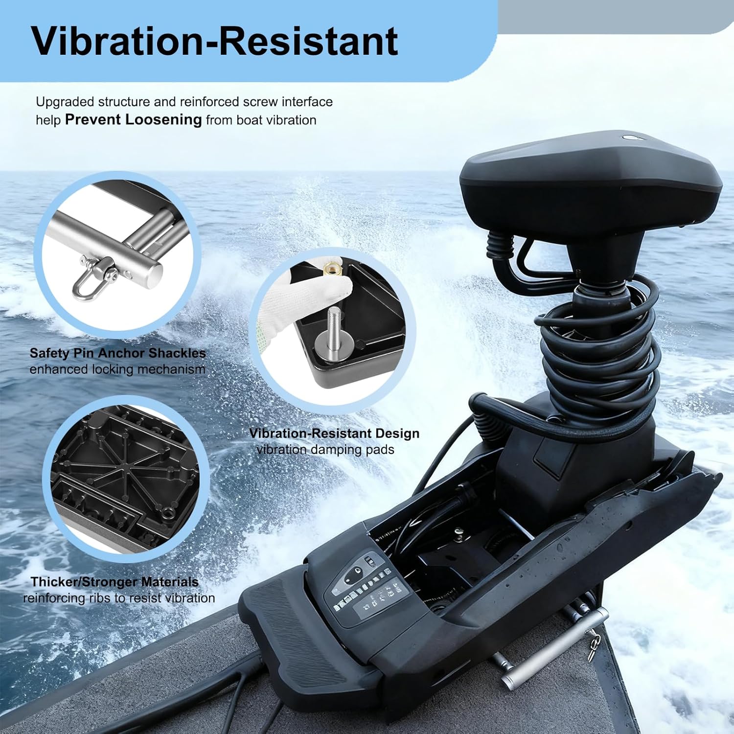 010-12832-60 Quick Release Bracket Plate Mount System Replacement for Garmin Force Kraken Trolling Motor, 010-12832-60 Marine-Grade Aluminum Bracket - Black