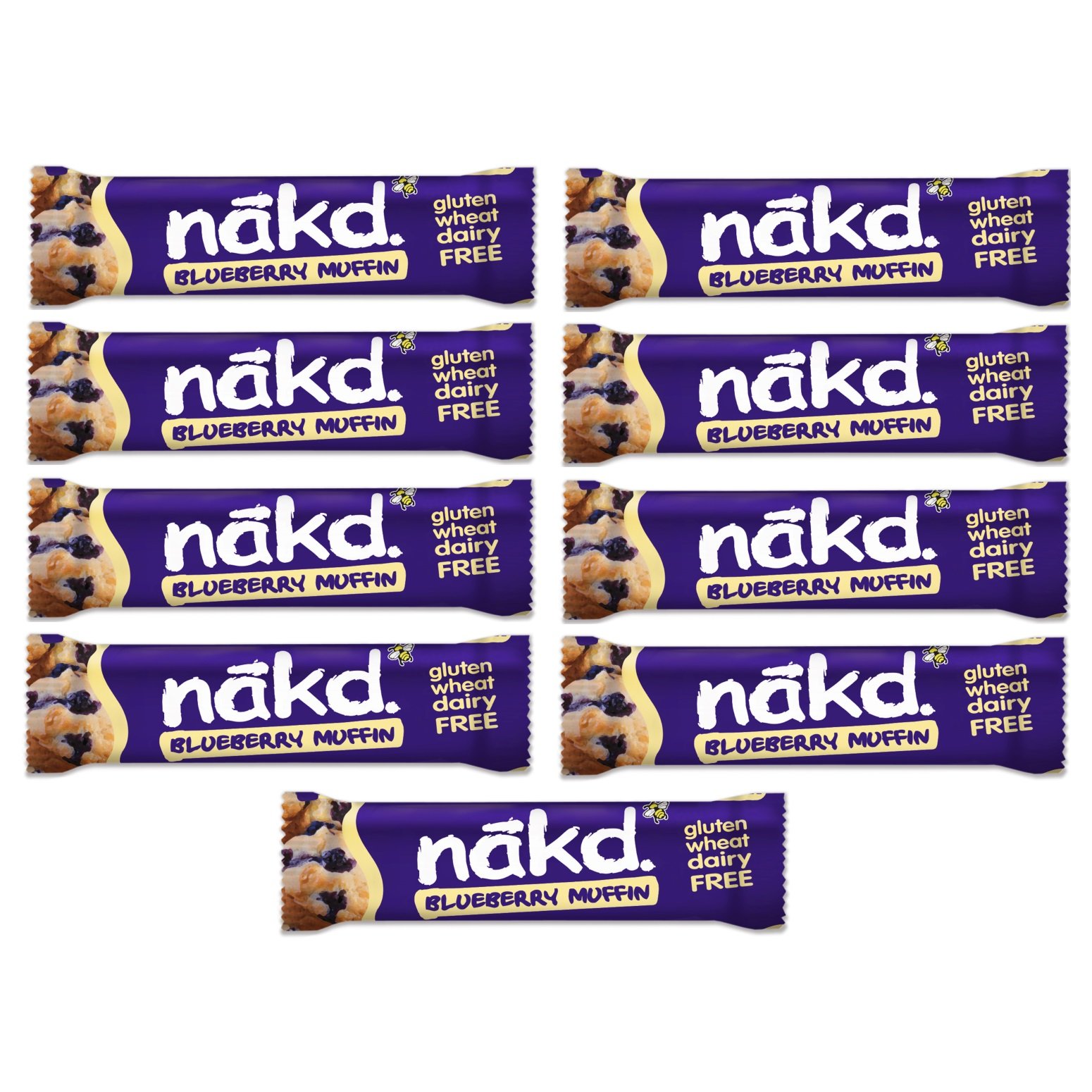 Blueberry Muffin – Nakd Raw Fruit Nut Bars à 35 g – Gluten Weizen Milchzuckerfrei (9 Stück)