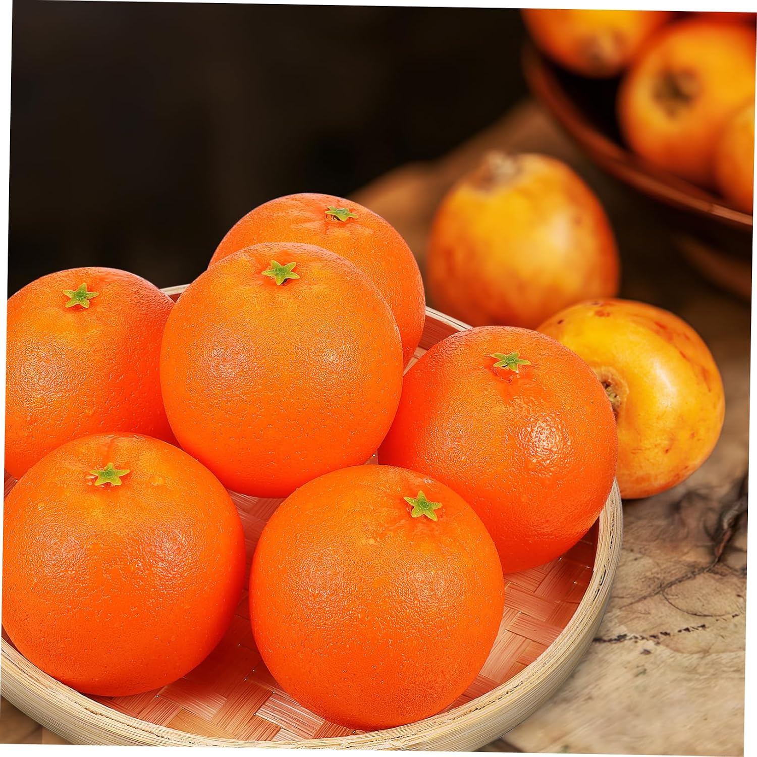 GLEAVI 5sets Realistic Artificial Oranges Faux Fruit Decor Lifelike Orange Models for Home Restaurant Photography 6pcs*5