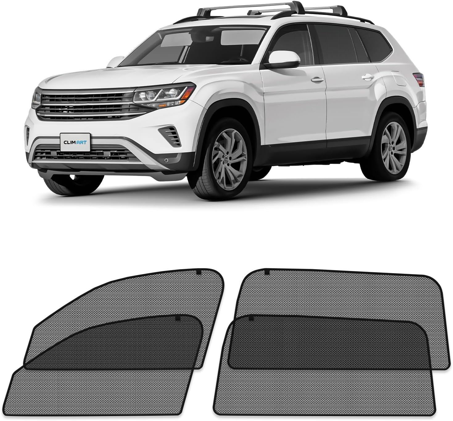 CLIM ART Magnetic Car Window Shades for Volkswagen (VW) Atlas 2018-2026– Custom-Fit Sun Blocker Curtains, Side Window Covers, Essential Car Accessories for Camping,Baby, and Privacy Protection- MS0269