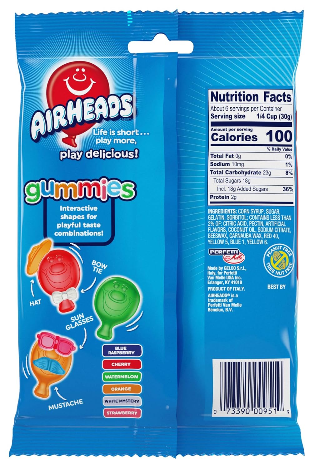 Airheads Candy, Gummies, Fruit Flavors, Halloween, 6oz Bag,6 Ounce (Pack of 12) : Grocery & Gourmet Food