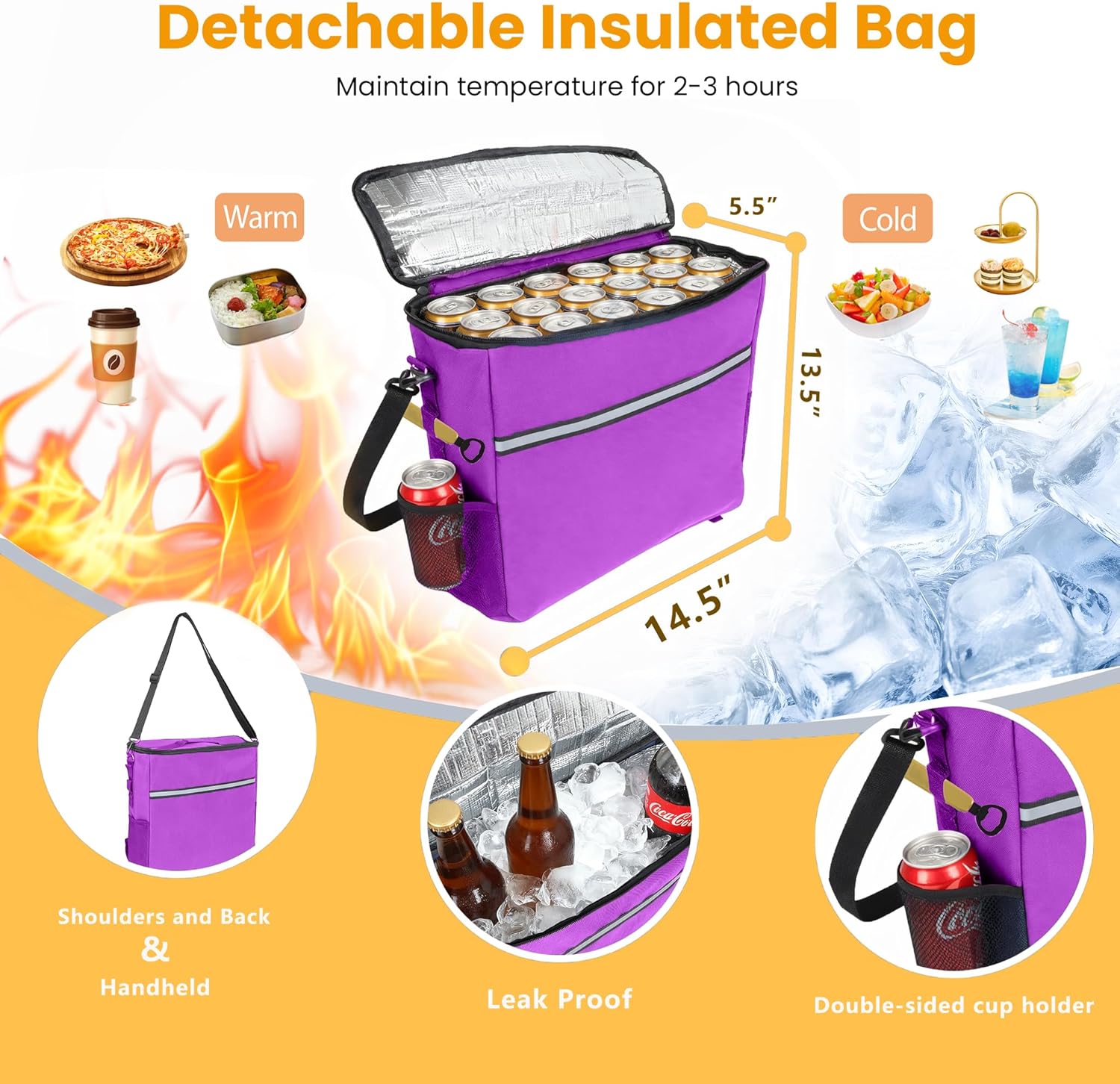 ESPIDOO Double-Decker Wagon for Camping & Sports: 560LBS Hauler with 650L Space - 10-Second Fold & 7" All-Terrain Wheels for Beach, Park & Family Outings