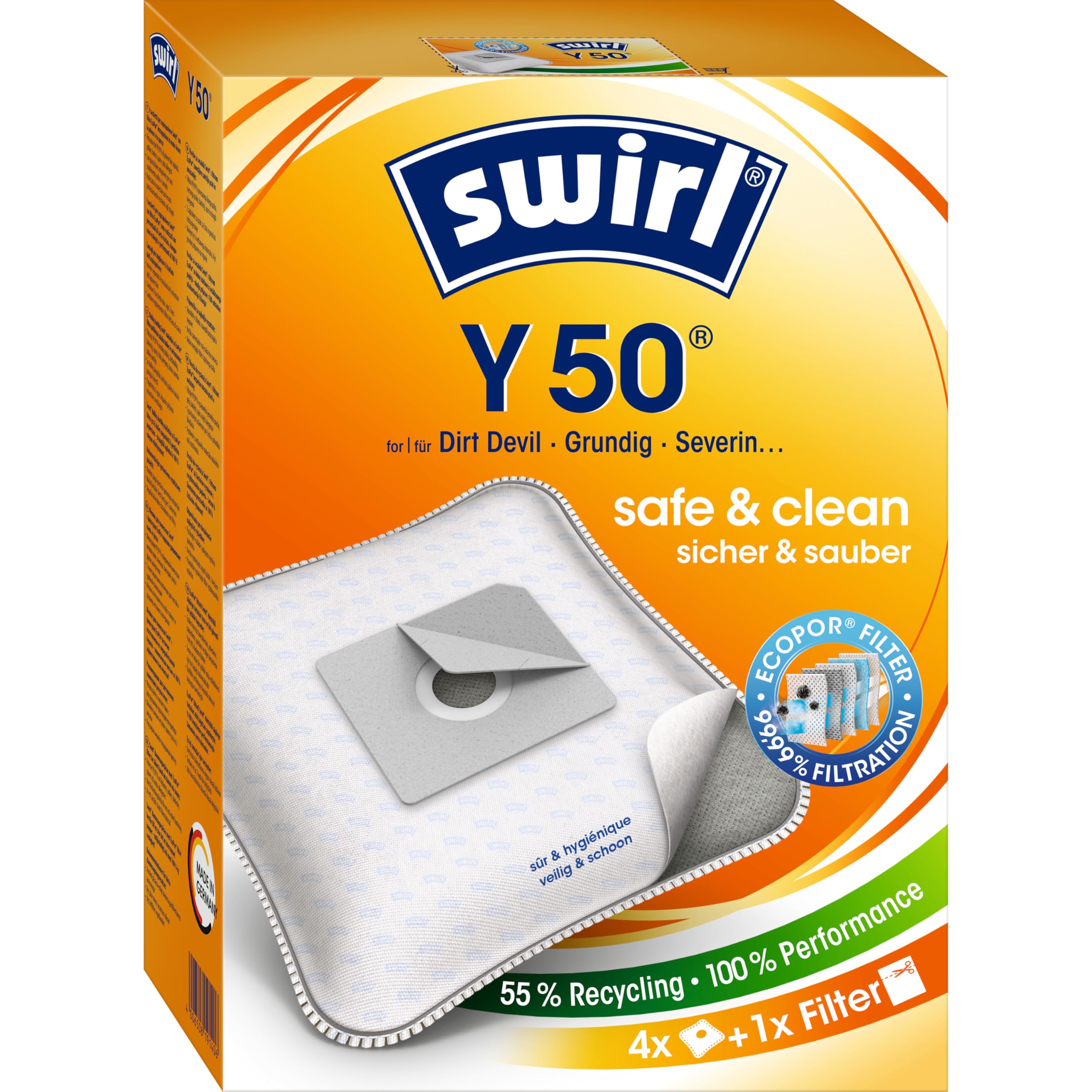 MisterVac 20 Sacchetti Per Aspirapolvere Compatibili Silvercrest SBSB 750 A1 - Con Filtri Di Ricambio