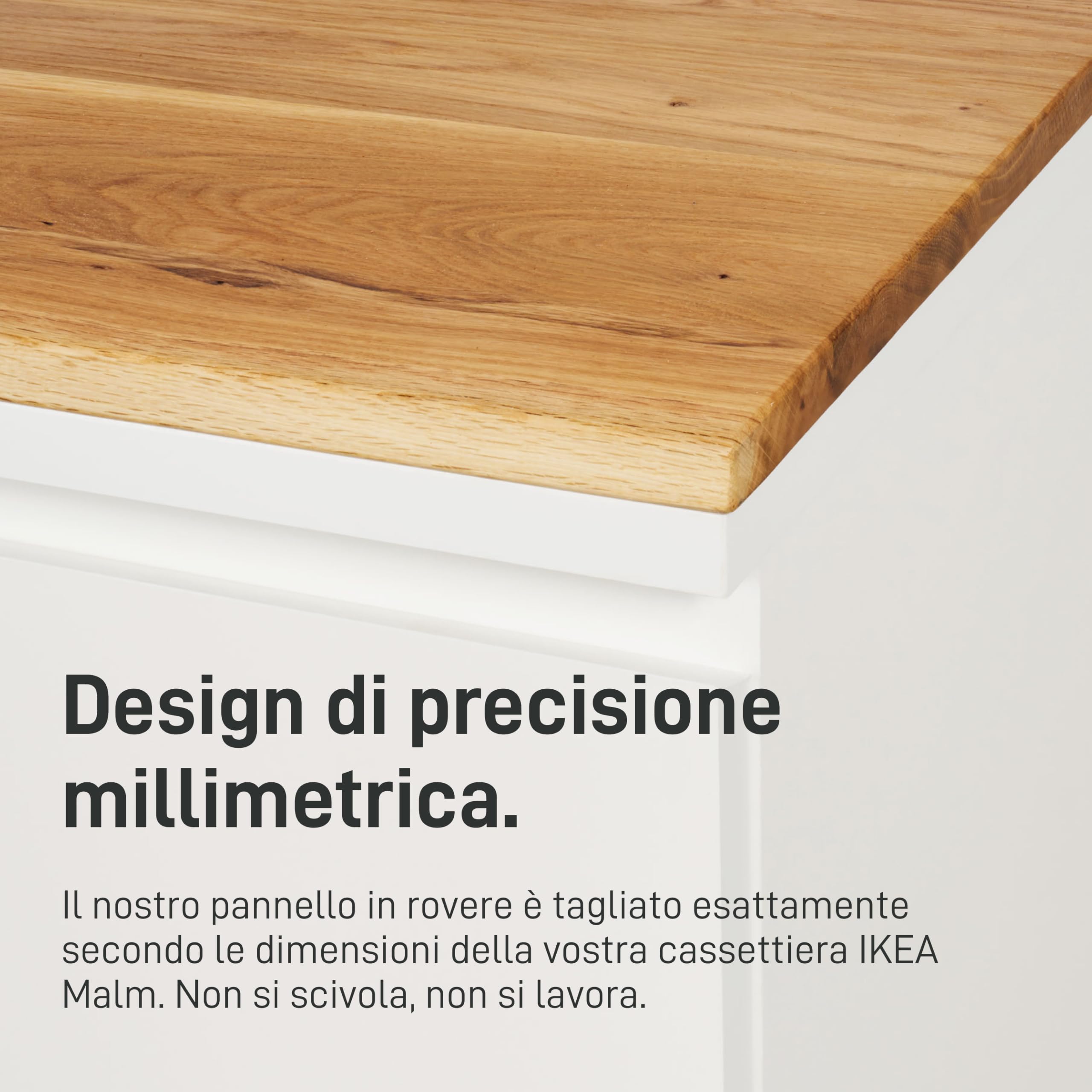 Natural Goods Berlin 1 pannello in legno di rovere Malm – I K E A Upcycling DIY – Cuscino Malm spessore 2 cm su misura con funzione antiscivolo – Pannello in legno di rovere massiccio – Piastra 160 x