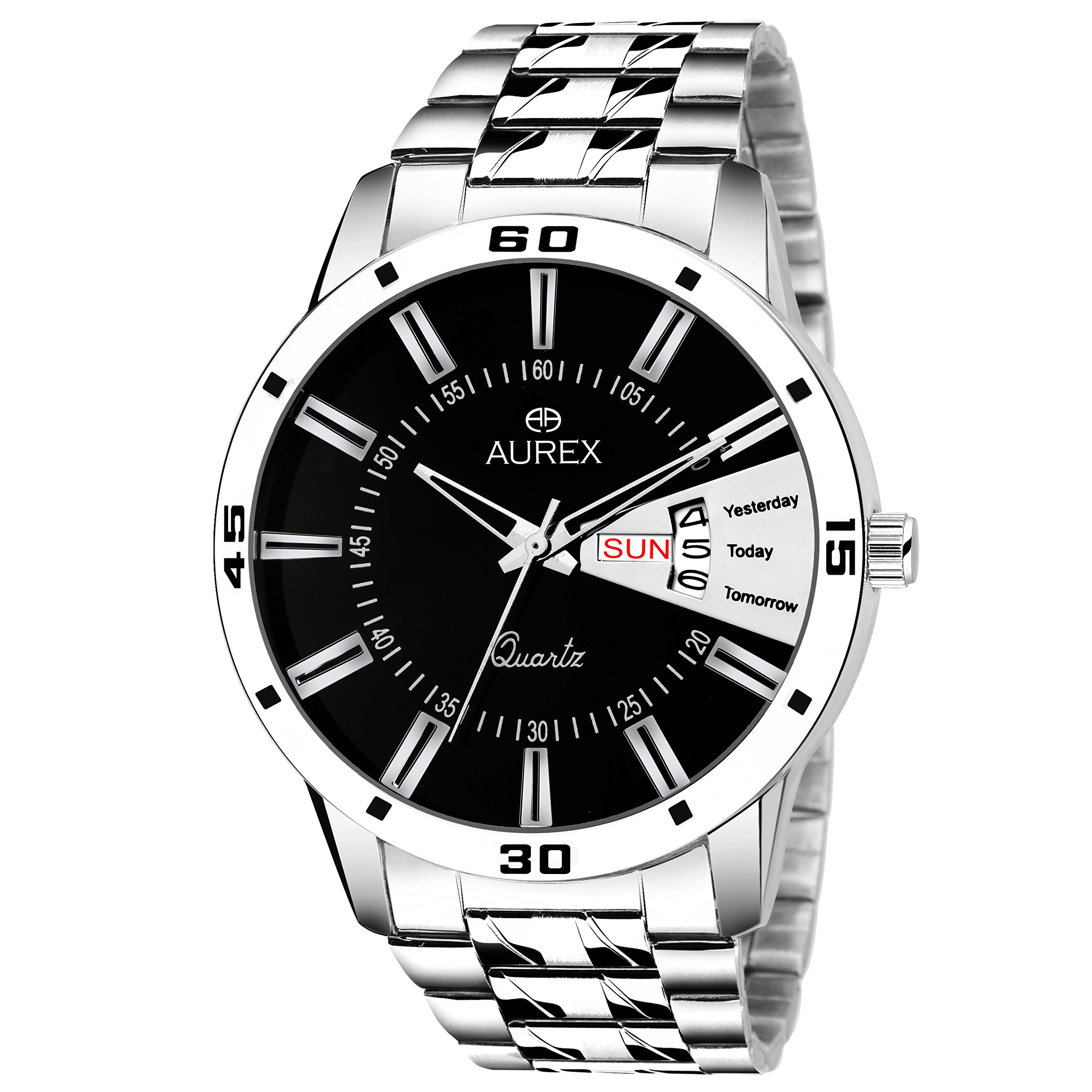 AUREX Analog Black Dial Day and Date Functioning Mens and Boys Watch (AX-GR102-BKC) (B07D6LHQYJ) Amazon Price History, Amazon Price Tracker