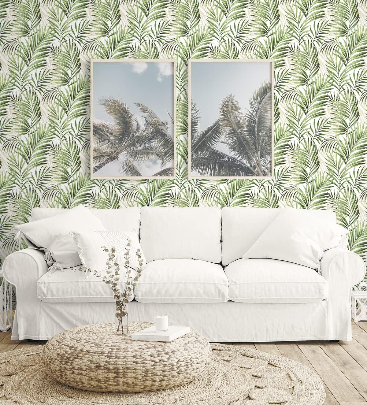 Tommy Bahama Tranquillo Palm Peel and Stick Wallpaper, (Aloe Green)