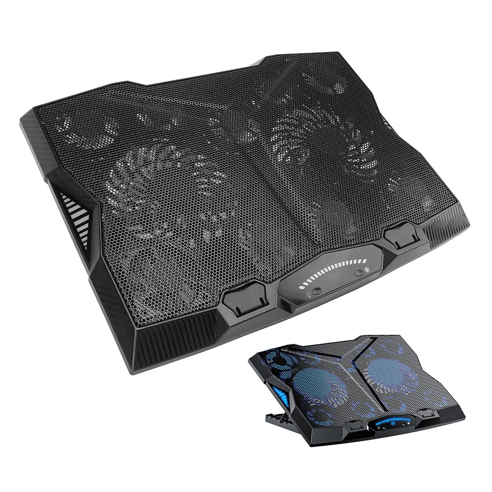 Supporto di raffreddamento per computer portatile ad alta velocità 3400 giri/min con 11 ventilatori, regolazione multi-angolo, design leggero, cuscino di raffreddamento per ventilatore