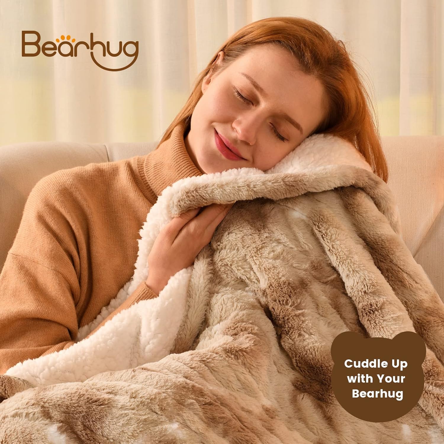 Bearhug Electric Throw Blanket 50" x 60", Faux Fur & Sherpa Heated Throw, 6 Heating Levels & 4H Auto Off, Over-Heat Protect, ETL Certification, Machine Washable - Image 7