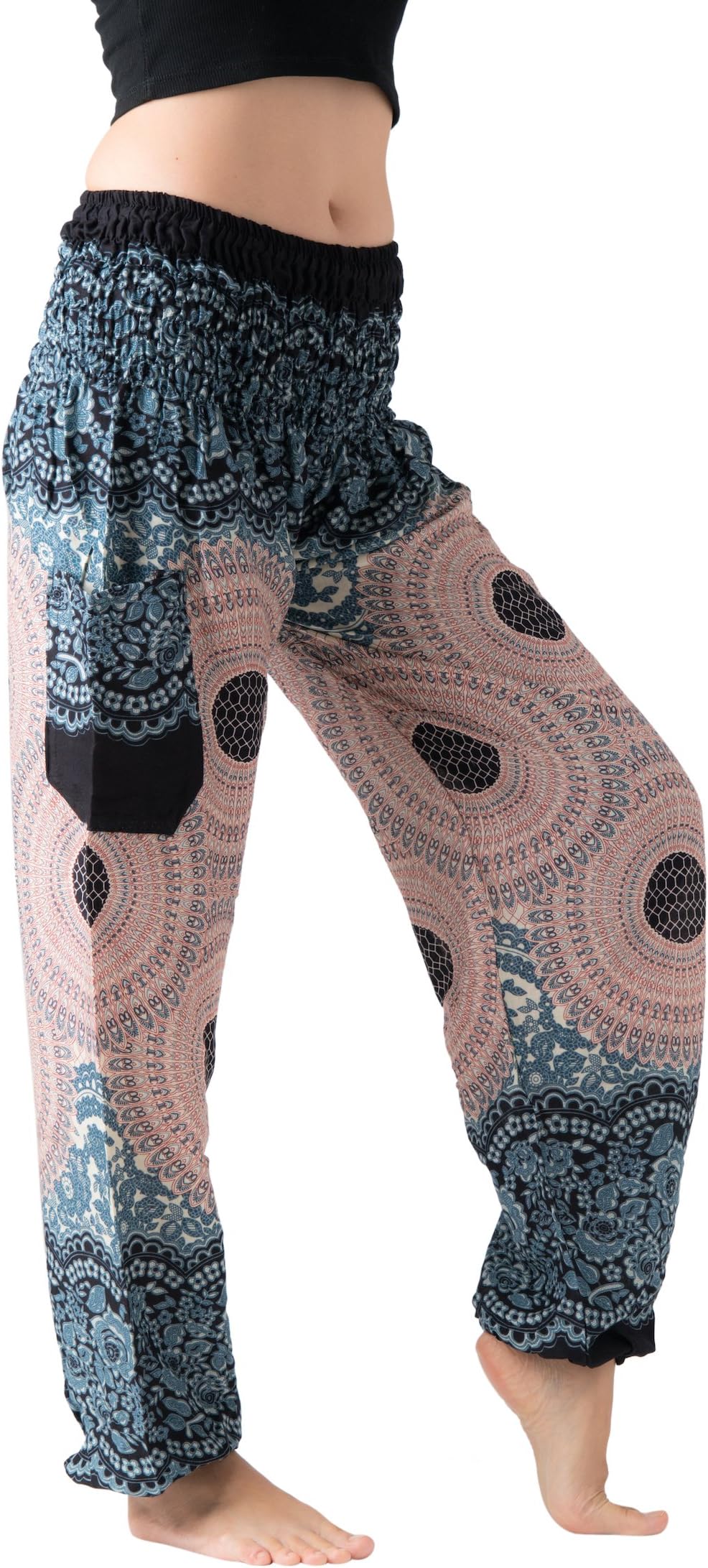 B BANGKOK PANTS Women's Harem Yoga Pants Boho Clothing (Rose Grey, 16-20 Plus)