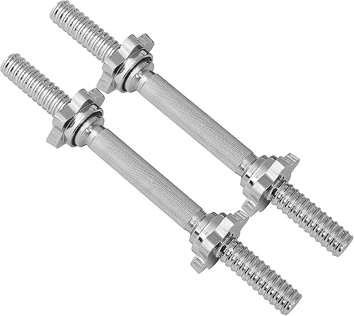 JFIT Juego de 2 manijas de mancuernas roscadas, con collares de estrella, se adapta a platos estándar de 1 pulgada