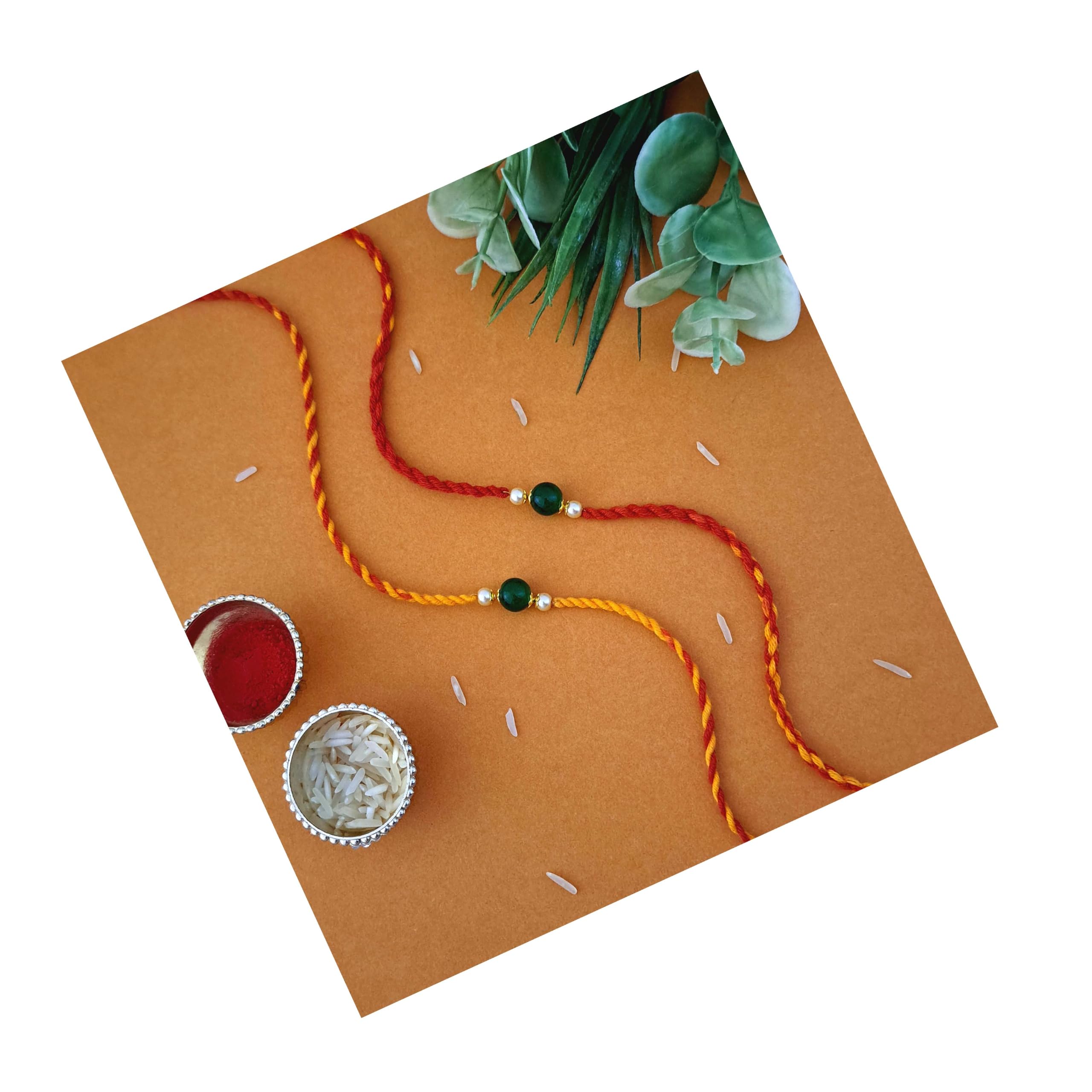 Simple Elegant Moli Thread with Beads Rakhi for Brother Men Bhaiya-Bhabhi Rakhi with Roli Chawal Packet (Pack of 2)-MCI-RAKHI-2026-025-picture-12