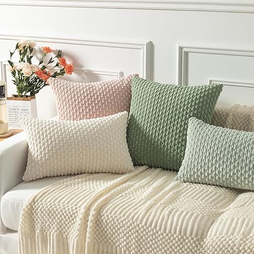 Miniatura 5 de Kevin Textile - Paquete de 2 fundas de almohada decorativas de 18 x 18 pulgadas para sala de estar, sofá, cama, funda de cojín cuadrada de pana a