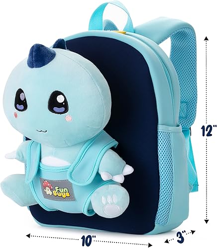 Miniatura 8 de FunGuys Mochila Kawaii de dinosaurio para niños de 3 a 5 años, mochila para niños y niñas, mochila preescolar para niños de 5 a 7 años, jardín de