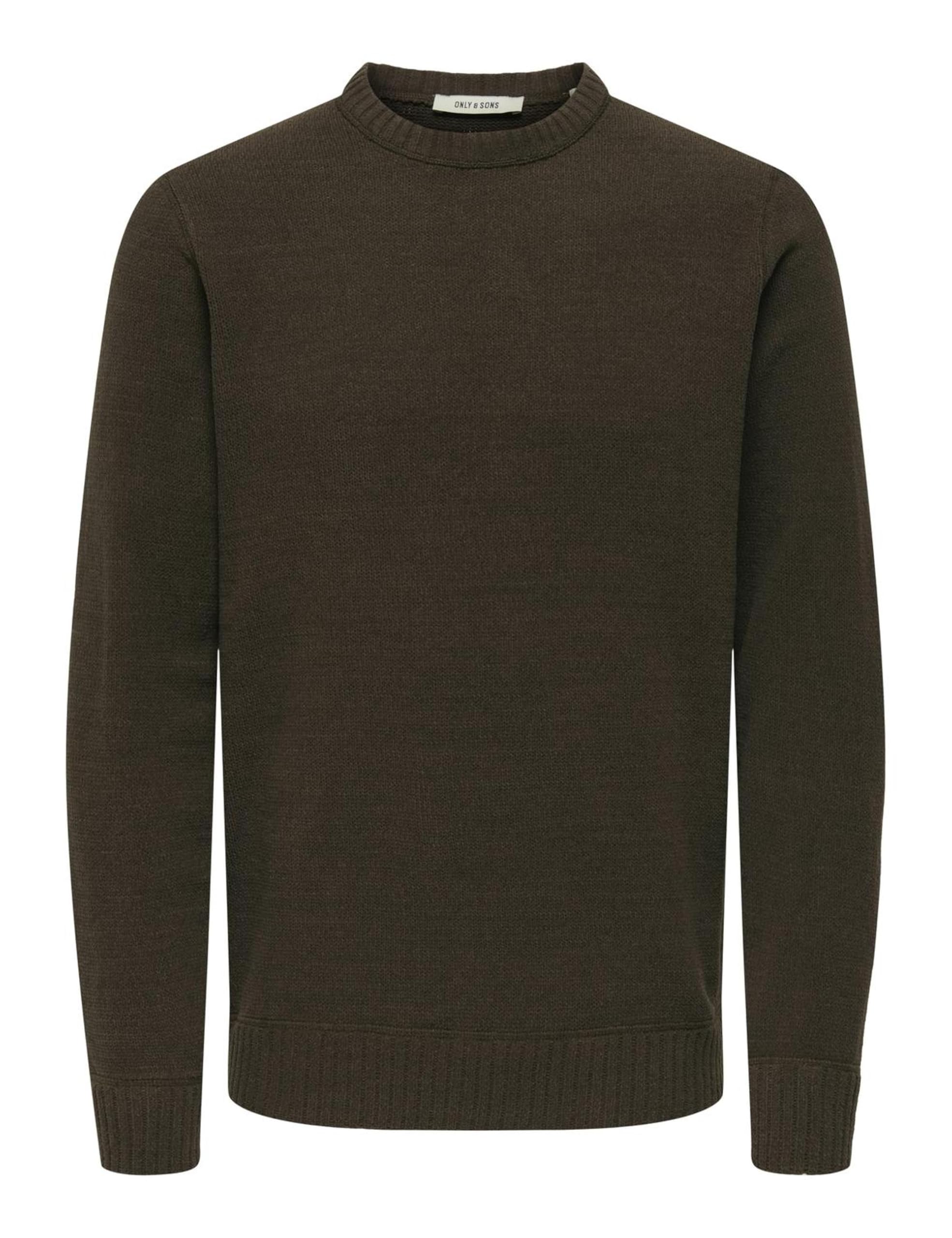 ONLY & SONS Men's Onsethan Life Reg 7 Crew Knit Noos, Demitasse, M