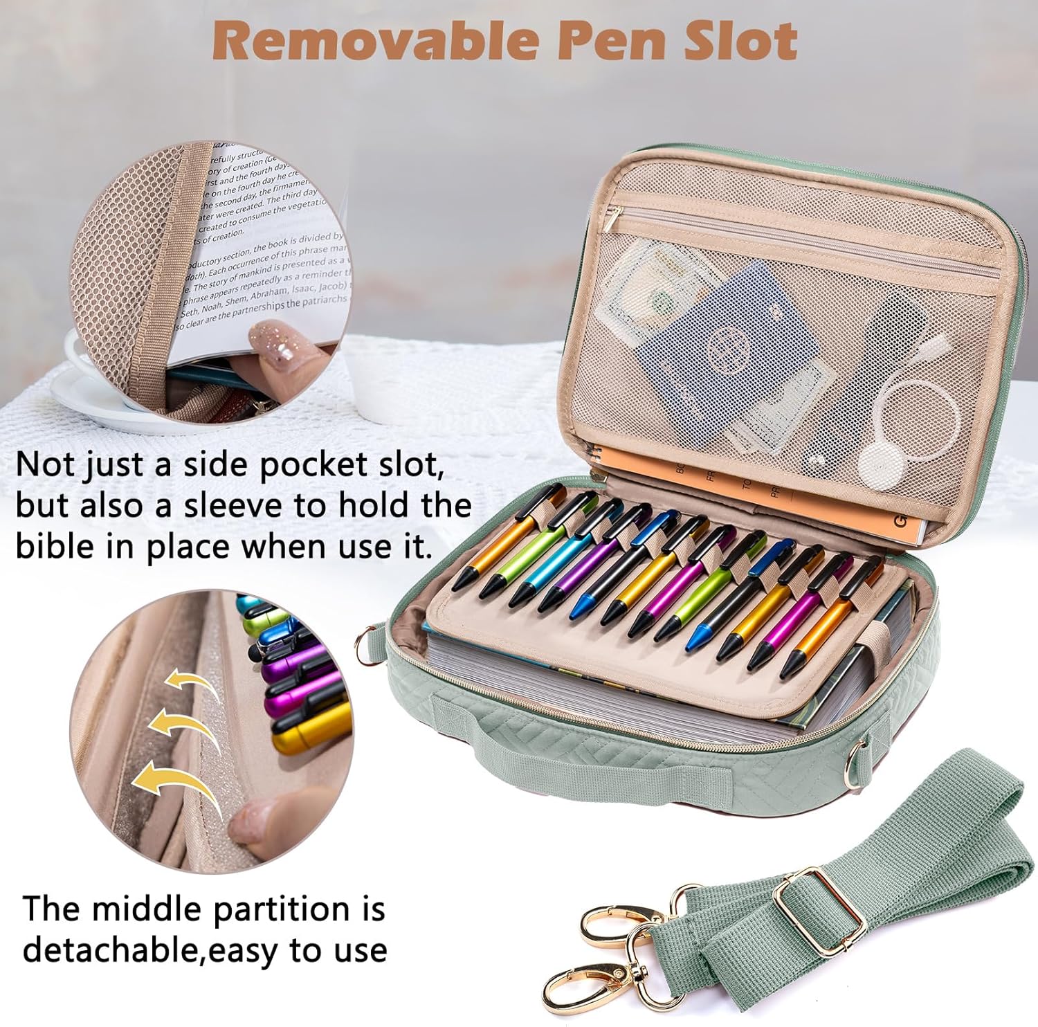 IMAGINING Bible Cover for Women - Stylish Large Bible Covers - Bible Case with Handles - Bible Bag Journal Case - Bible Carrying Case for Women - Bible Gift - Book Protector for Book Lovers - Image 3