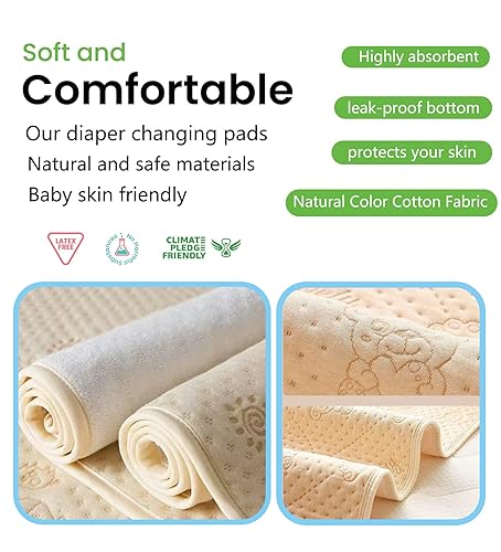 Miniatura 2 de Cambiador de pañales portátil para bebé, kit de cambiador de pañales grande impermeable (lavable y reutilizable), artículos esenciales para bebés