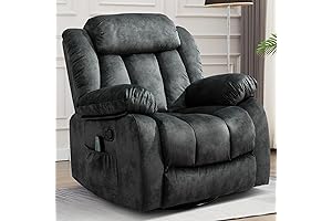 canmov Swivel Rocker Recliner Chair with Massage Heat and Vibration