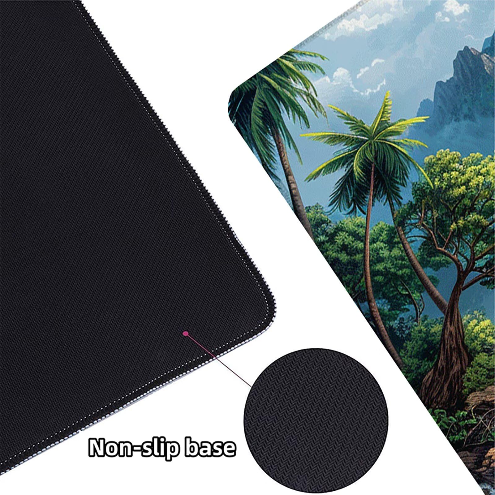Playa Alfombrilla Ratón Gaming XXL 1500x800x3mm, Alfombrilla Gaming Azul Mousepad con Base de Goma Antideslizante, Impermeable Desk Mat para Teclado y Raton, Accesorios Gaming, Regalos de Hombre L-K