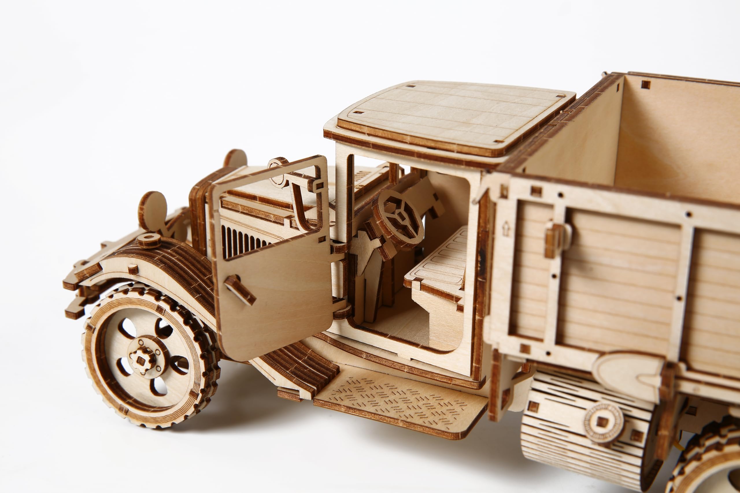 Zestaw drewnianych puzzli 3D dla dorosłych, zestaw do samodzielnego montażu drewnianego modelu ciężarówki 3D, zestaw do samodzielnego montażu zabytkowego samochodu, 264 elementy