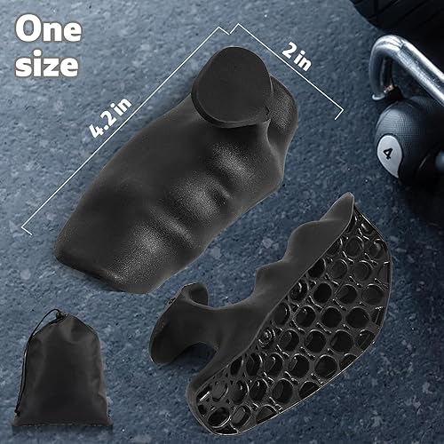 Miniatura 6 de Puños de goma para entrenamiento con pesas, agarre ergonómico de entrenamiento para levantamiento de pesas, hombres y mujeres, guantes de gimnasio,
